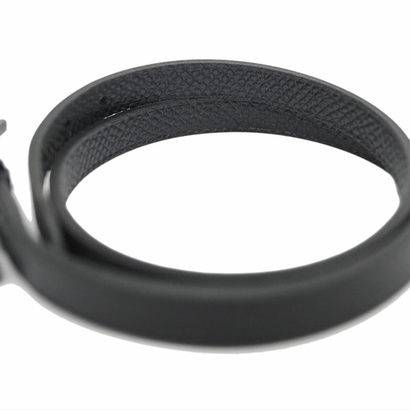 HERMES Leather Bracelet Biapi Double Tour Black So H010700CHAA Size T5 Men's - Picture 4 of 9